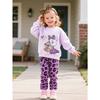 Girl's Autumn and Winter Cute Bunny Bear Printed Long Sleeved Shirt+leopard Print Pants Two-piece Set, a Gift for Children, Perfect for Outdoor