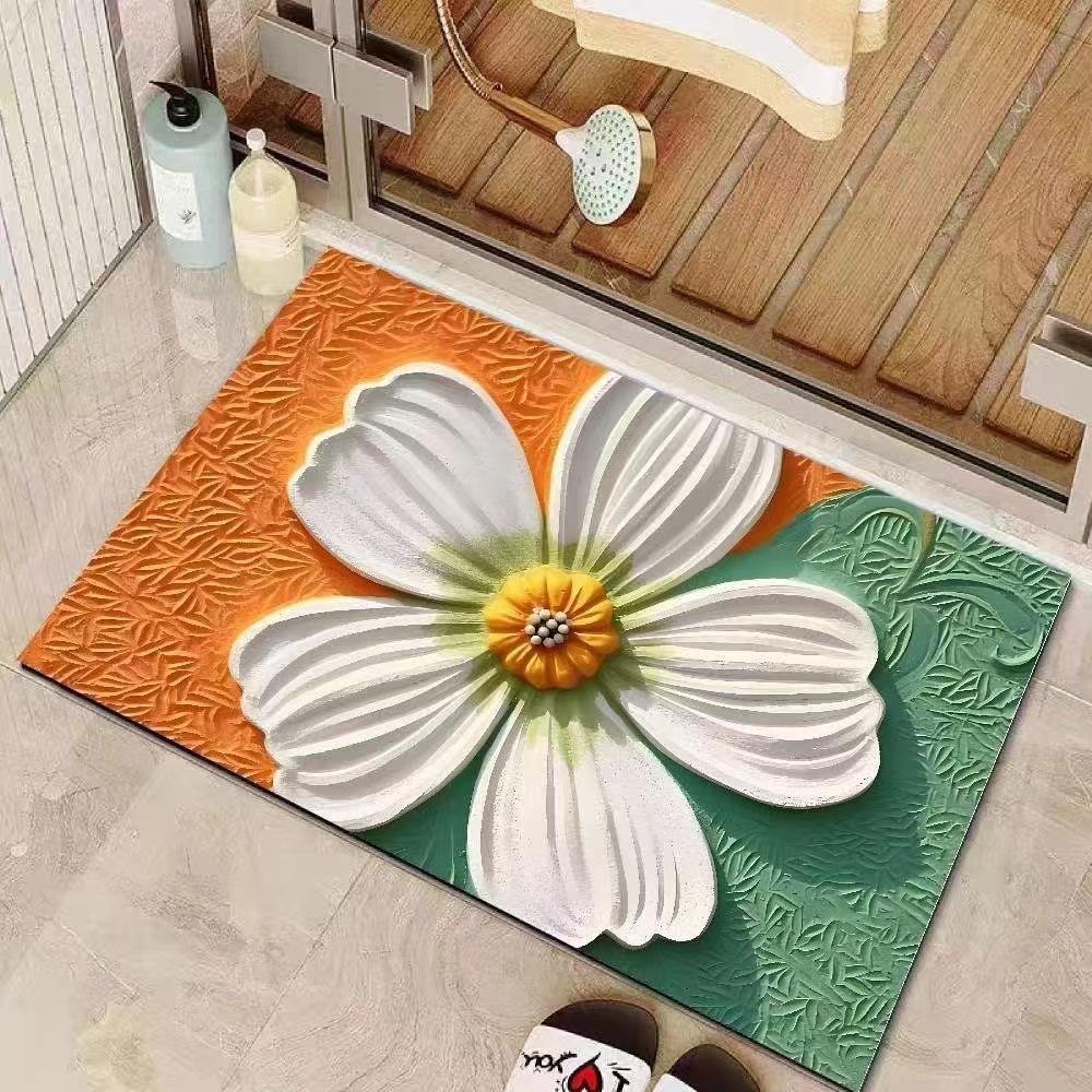 Květinová koupelnová předložka Květinový design Vnitřní rohožka Venkovský styl Kuchyňský koberec Domácí použití Dekorativní rohožka