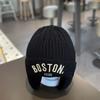 Solid Color Letter Baby Beanie Cap Winter Warm Knit Hat for Girls Boys Vintage Embroidered BOSTON Toddler Kids Crochet Bonnet