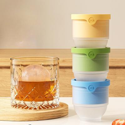 Large Ice Ball Maker for Food-Grade Silicone, Round Whiskey Fast-Freezing Ice Cube Mold Tray, Large Spherical Silicone Ice Cube Tray for Home Use