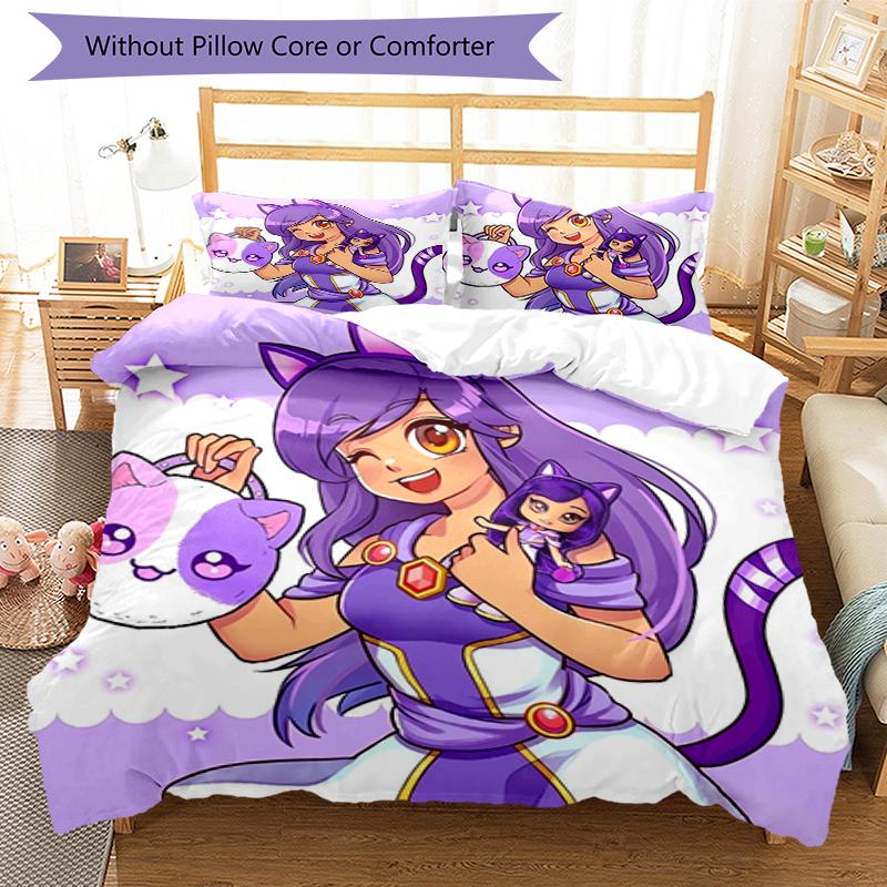Set Biancheria da Letto Aphmau 3 Pezzi Copripiumino Chiusura Include 1 Copripiumino e 2 Federe, Morbido e Confortevole per Tutte le Stagioni.