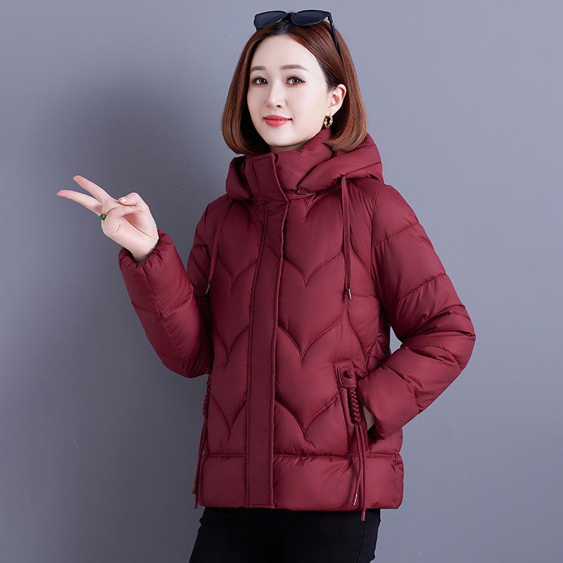 Short cotton clothes women's fashion detachable hat off cotton jacket thickened warm padded jacket winter 2025 new