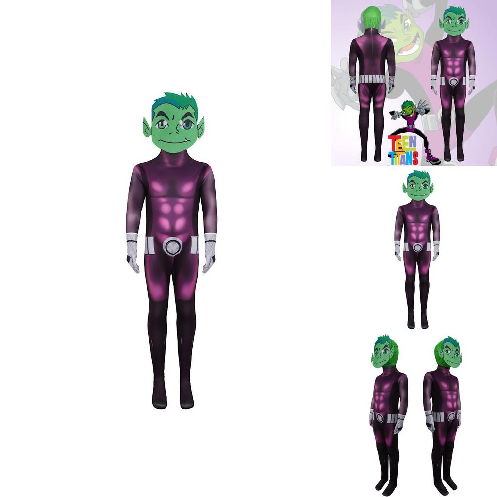 Teen Titans Cosplay Costume With Polyester Fabric For Stage Performances For Kids And Teens