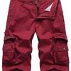 Pantaloncini Cargo Uomo Estate Esercito Militare Tattico Homme Pantaloncini Casual Monocolore Multi-Tasche Pantaloncini Cargo Maschili Taglie Forti