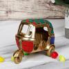 Brass Auto Rickshaw Multicolor Gemstone Handwork Statue Home Decor Fantasy Showpiece Gift.,7.6 X 6.4 Cm