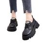 Thick-soled soft leather British style new lace-up small leather shoes retro thick-heeled single shoes