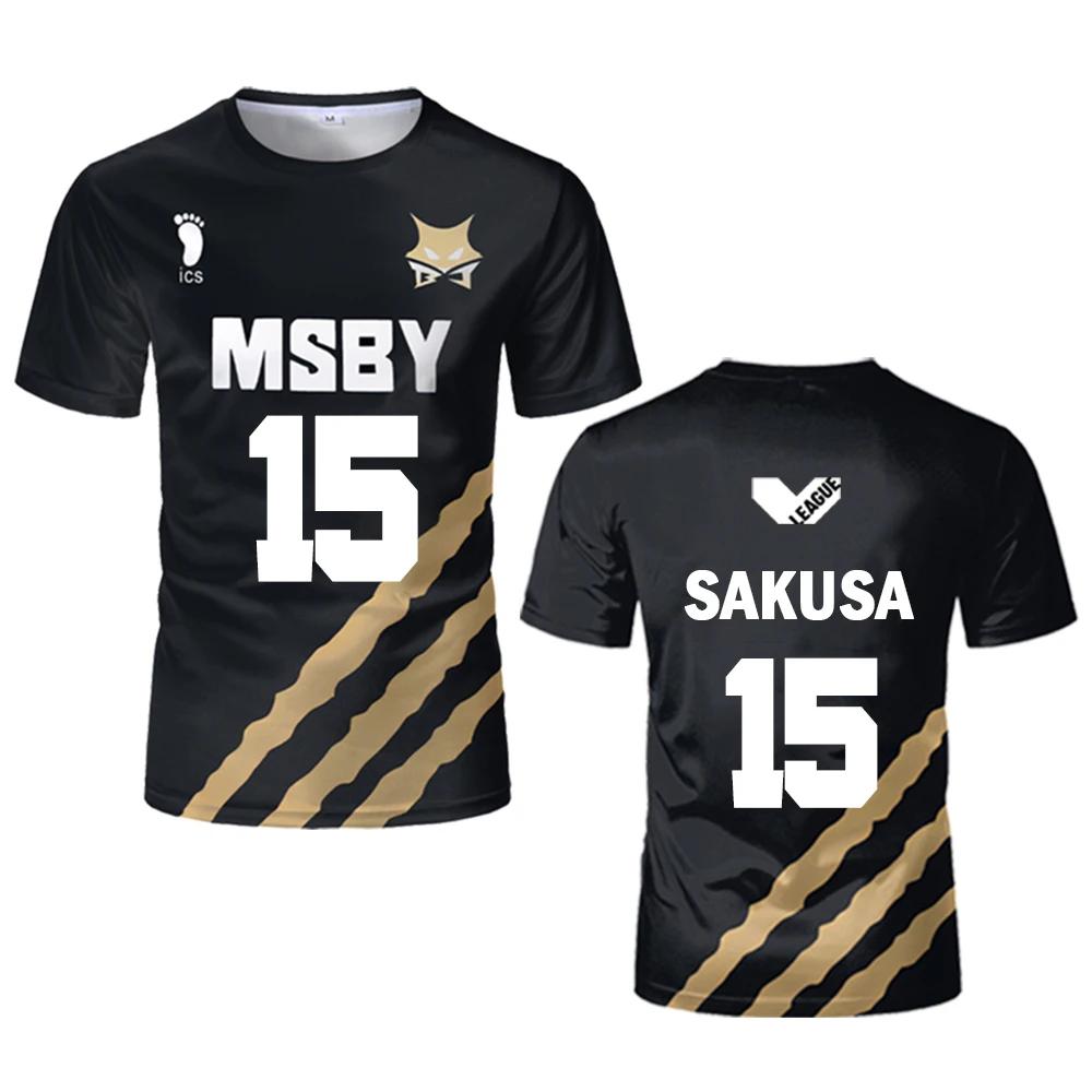 Haikyuu MSBY Black Jackal Koszulka Japońska Anime Cosplay Topy Koszulki Siatkarskie dla Mężczyzn i Kobiet Oddychające Koszulki Dziecięce