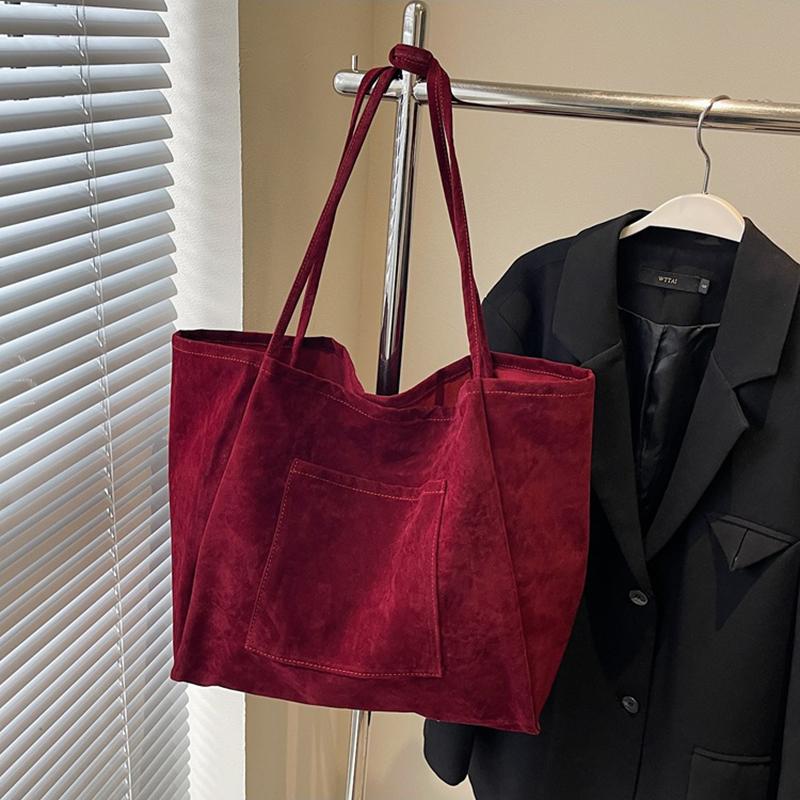 Women's Retro Mallard Velvet Tote Shoulder Bag - New Autumn Winter Fashion Large Capacity Relaxed Underarm Bag