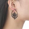 Cazador Vintage Filigree Hoop Earrings for Women Flower Tree Lotus Stainless Steel Jewelry Wedding Birthday Mother Gifts 2025
