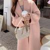 Oatmeal Color Double-sided Coat for Women Autumn and Winter New Korean Style Loose Slimming Mid-length Quilted Coat