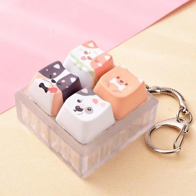 Kawaii Fidget Toy Keychain Relax Button Mechanical Keyboard Keying Friends Gift