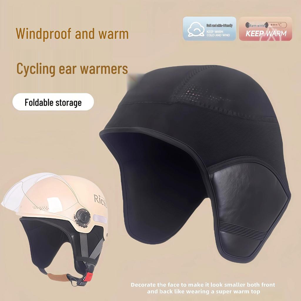 Removable Fleece-Lined Winter Helmet Liner with Earmuff Cover for Children & Adults