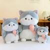 Cartoon Fish Eating Cat Plush Toy Cute Bedtime Companion Girl Kid Gift Holiday