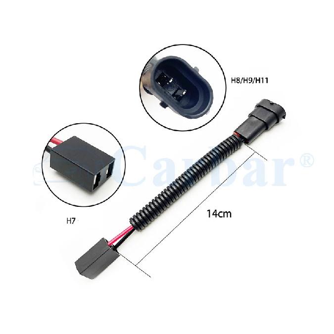 H8/H9/H11 Male To H7 Female Connector LED Headlight Conversion Wire Harness Fog Light H11 H8 Connectors Wiring Cables H11 to H7
