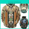 Indian Chief Native Tribal Totem Pullover Hoodie Jacket For Men And Women Warm And Soft
