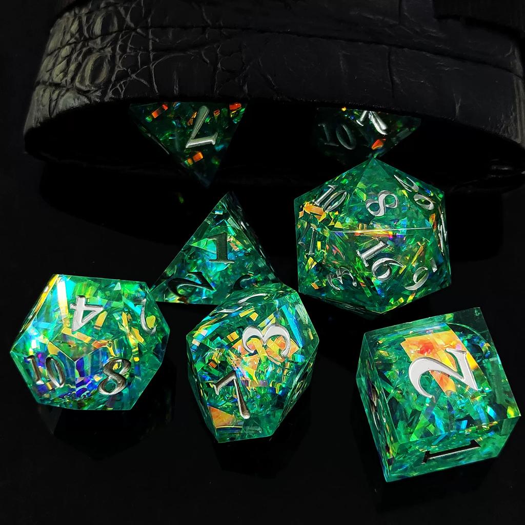 Transparent Resin DND Dice Set Dungeons & Dragons D20 Cthulhu Polyhedron Dice COC Running Group Board Game
