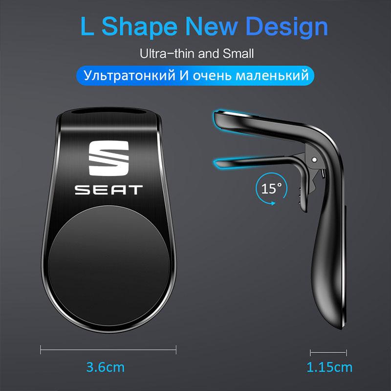 Magnetický stojánek na telefon do auta s držákem na větrací mřížku pro Seat Leon Ibiza Alhambra Exeo Altea Arona Mii IBL Autopříslušenství