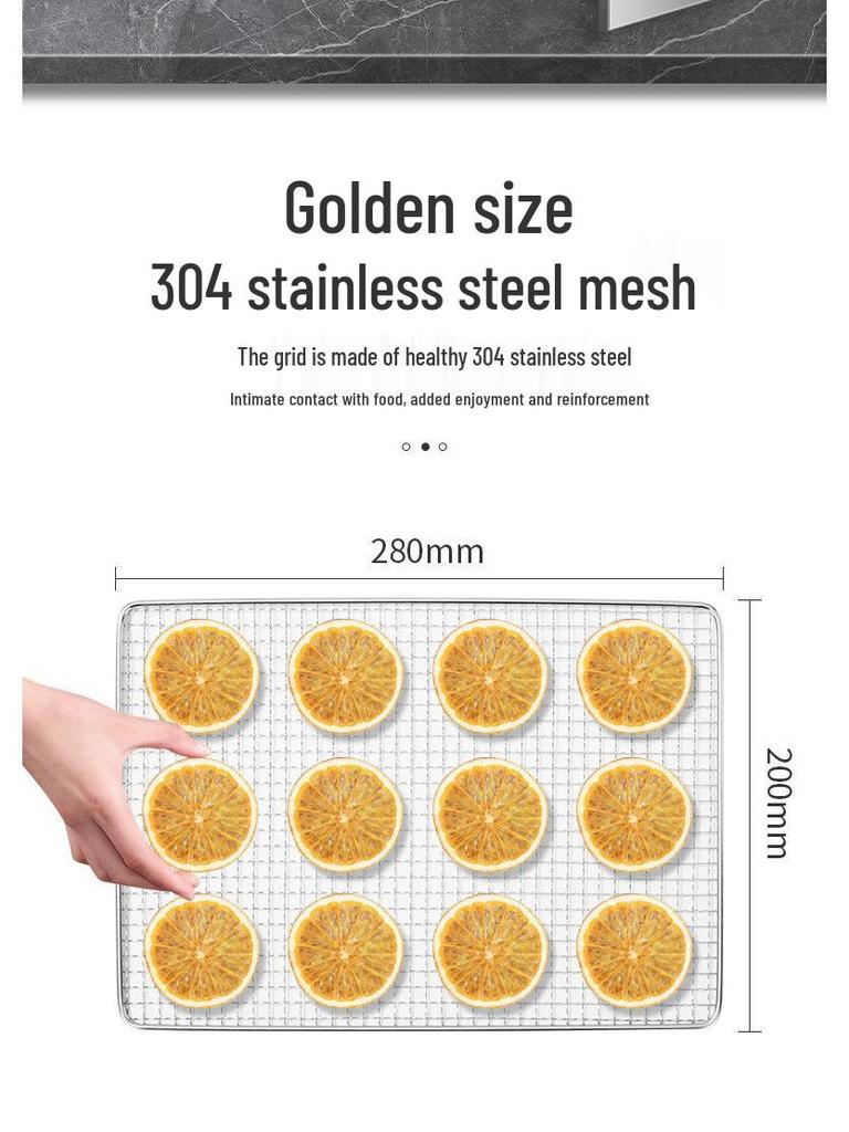 Compact Stainless Steel Food Dehydrator for Snacks, Meat, Fruits, and Vegetables