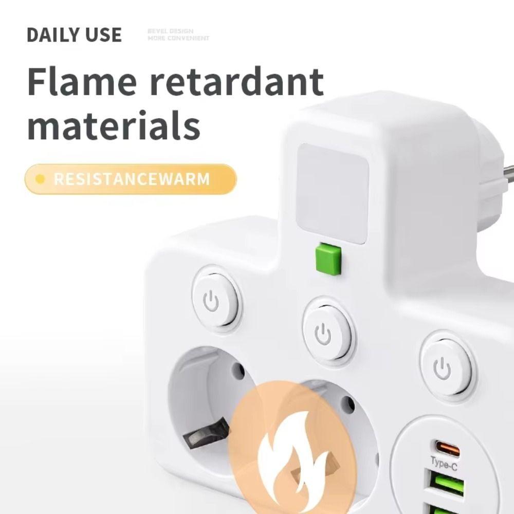 Type-C Ports Wall Power Socket 2/ 3 / 4 Plugs Power Strip Outlet Electrical Socket  Home Offices