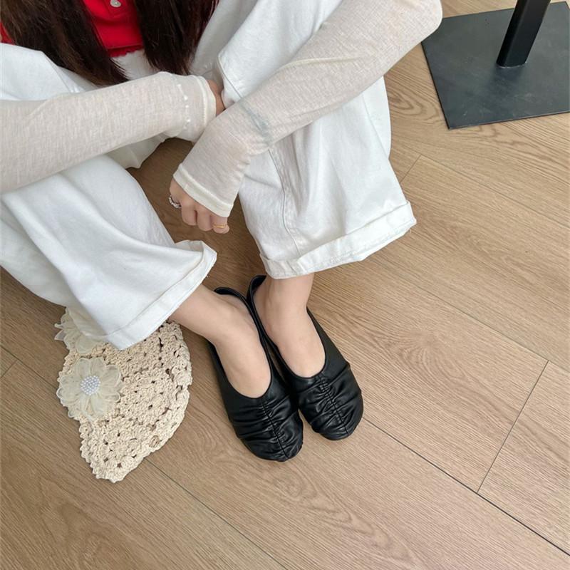 Fashion IPPEUM Ballet Flats Burgundy PU Leather Round Toe 2025 New Mary Janes Women Ballerina Shoes