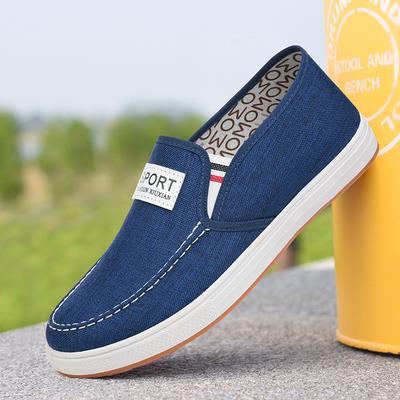 Herbst neue Herrenschuhe vielseitig und bequem lässige Canvas-Schuhe Rindflechsensehne Sohle ein Pedal alte Pekinger Stoffschuhe