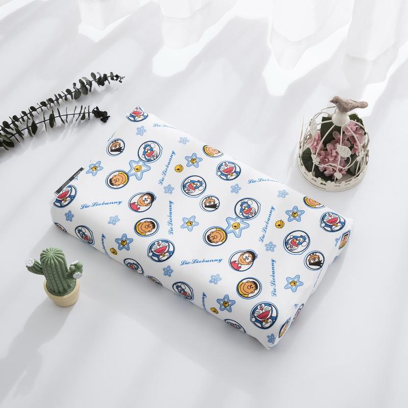 Natural Children Latex Pillow Soft Cotton Cartoon Kids Neck Support Gift For Toddler Preschool Baby Bedding