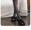 Grey See-through Cable Knit Leggings for Women - Spring & Autumn Thin Style Pantyhose That Stay Up