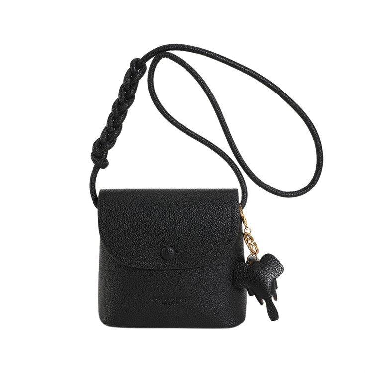

High-end small bag women s versatile new shoulder messenger bag popular texture explosive bucket bag чёрный