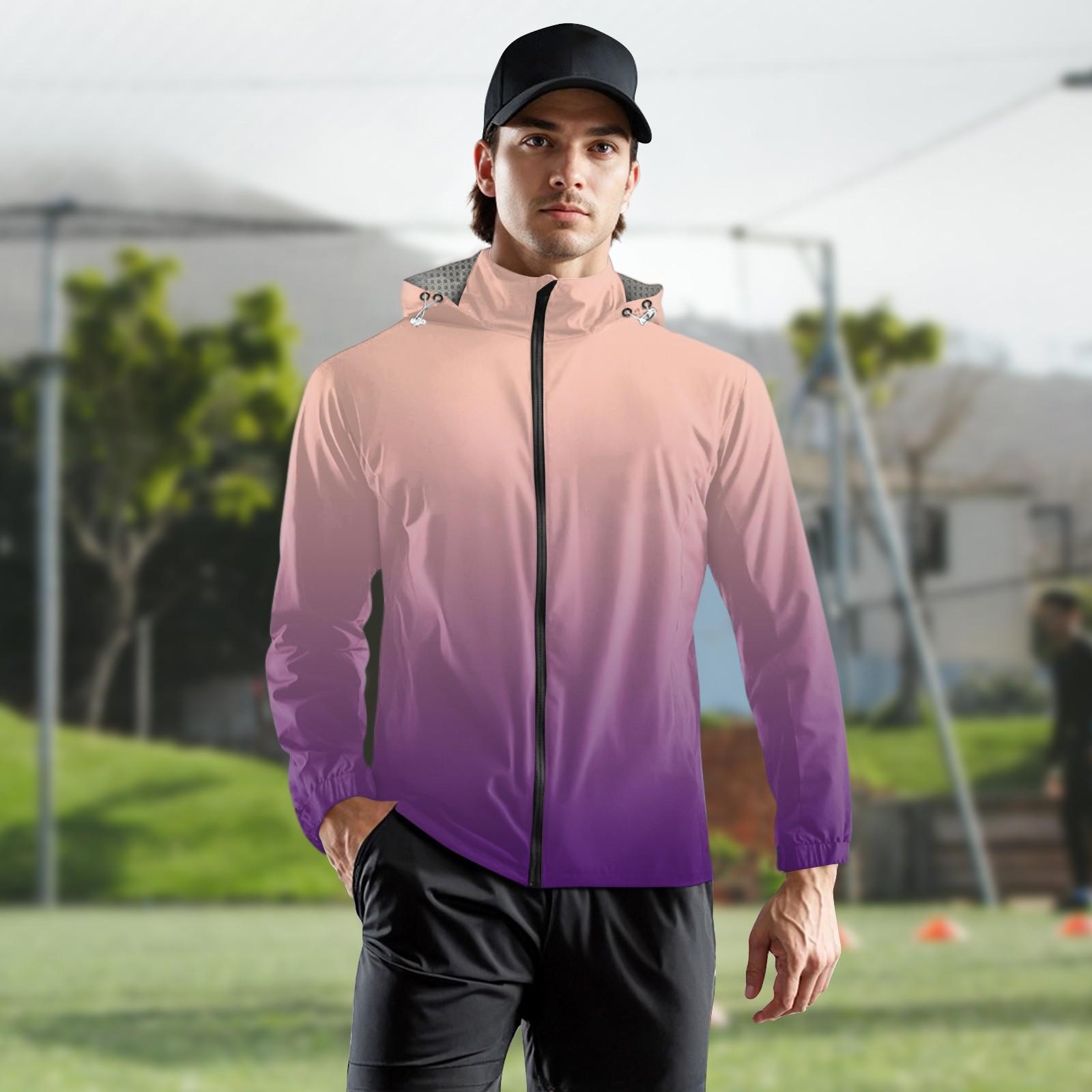 

Детская Взрослая Модная Толстовка с Капюшоном с Принтом Тренировочная Ветрозащитная Дождестойкая Солнцезащитная Спортивная Куртка для Бега Фитнеса Быстросохнущая Куртка XL фиолетовый