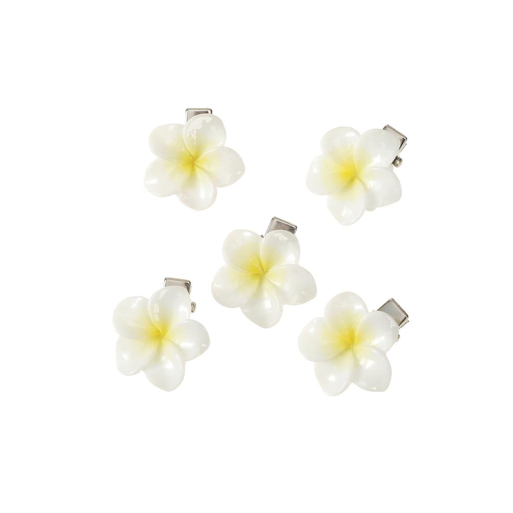 AWAYTR 5Pcs/Set Sweet Plumeria Hairpin Hair Clips For Kids Girls Flower Hairpins Mini Hair Clips Duckbill Clip Hair Accessories