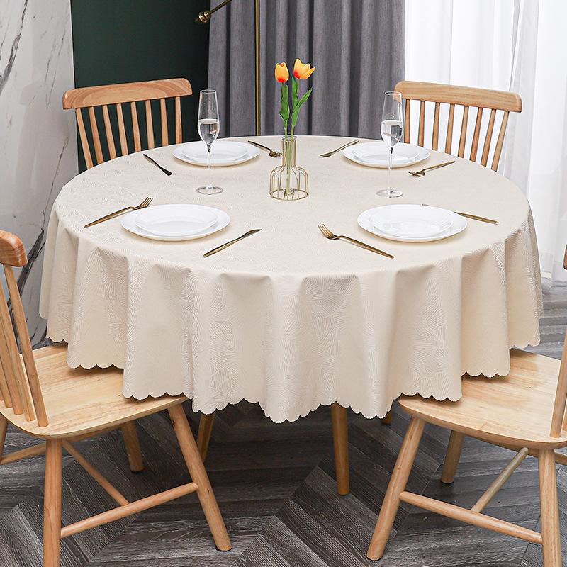 European Waterproof Tablecloth Fabric Oil-Proof And Anti-Scalding Leave-In Tablecloth Hotel Household Round Round Table Dining Table Cloth Tablecloth