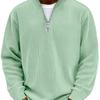 2025 Autumn Men's Corduroy Long-Sleeve Polo Shirt with Stand-Up Collar and Zipper