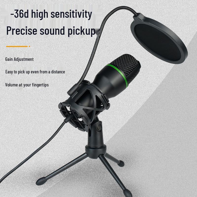 

ME4 USB Condenser Microphone with RGB Lights for Recording, Live Streaming, Noise Reduction, and Gaming Tripod with Pop Filter (3.5mm Jack)