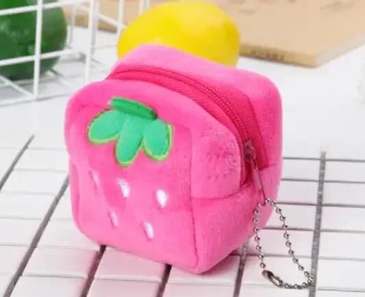 1 Stück Süßes Tier Plüsch Münzbörse Reißverschluss Kleingeldbörse mit Schlüsselanhänger Kleine Kopfhörer Lippenstift Tasche Mini Geldbörse Geldbörse Kindergeschenk