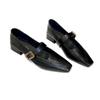 Loafers with A Single Shallow Opening, New Style, Retro Square-toe Leather Shoes