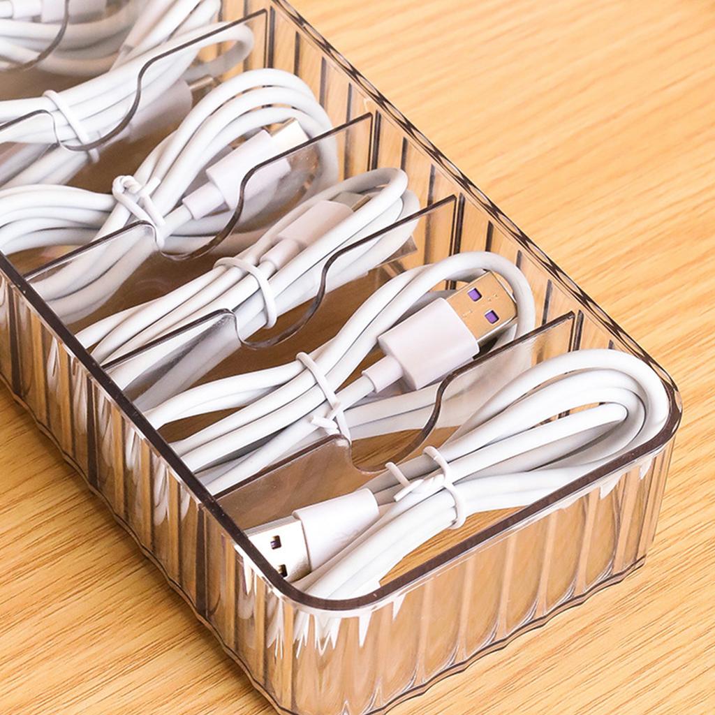 Cable   Box Multiple Compartments Remote Control   Cord Storage Box for Home Desktop