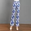Cuihua Women's Summer Slimming Micro-Flare Pants: Trendy, Printed, Elastic Waist, Versatile and Body-Shaping Long Pants 2025