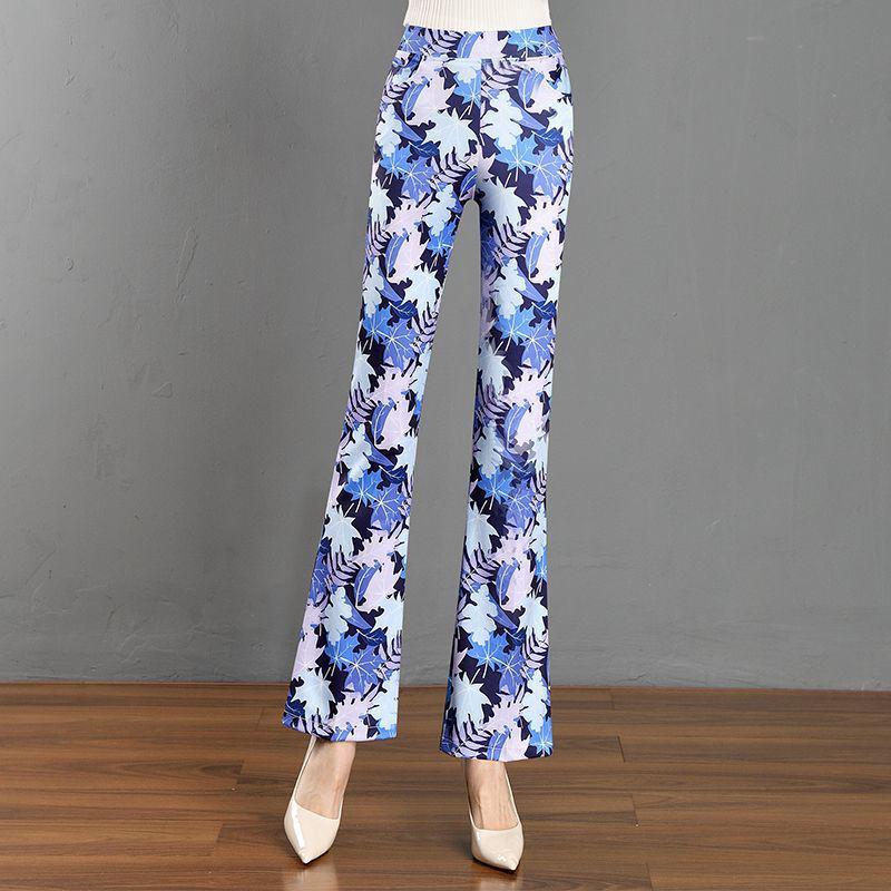 Cuihua Women's Summer Slimming Micro-Flare Pants: Trendy, Printed, Elastic Waist, Versatile and Body-Shaping Long Pants 2025