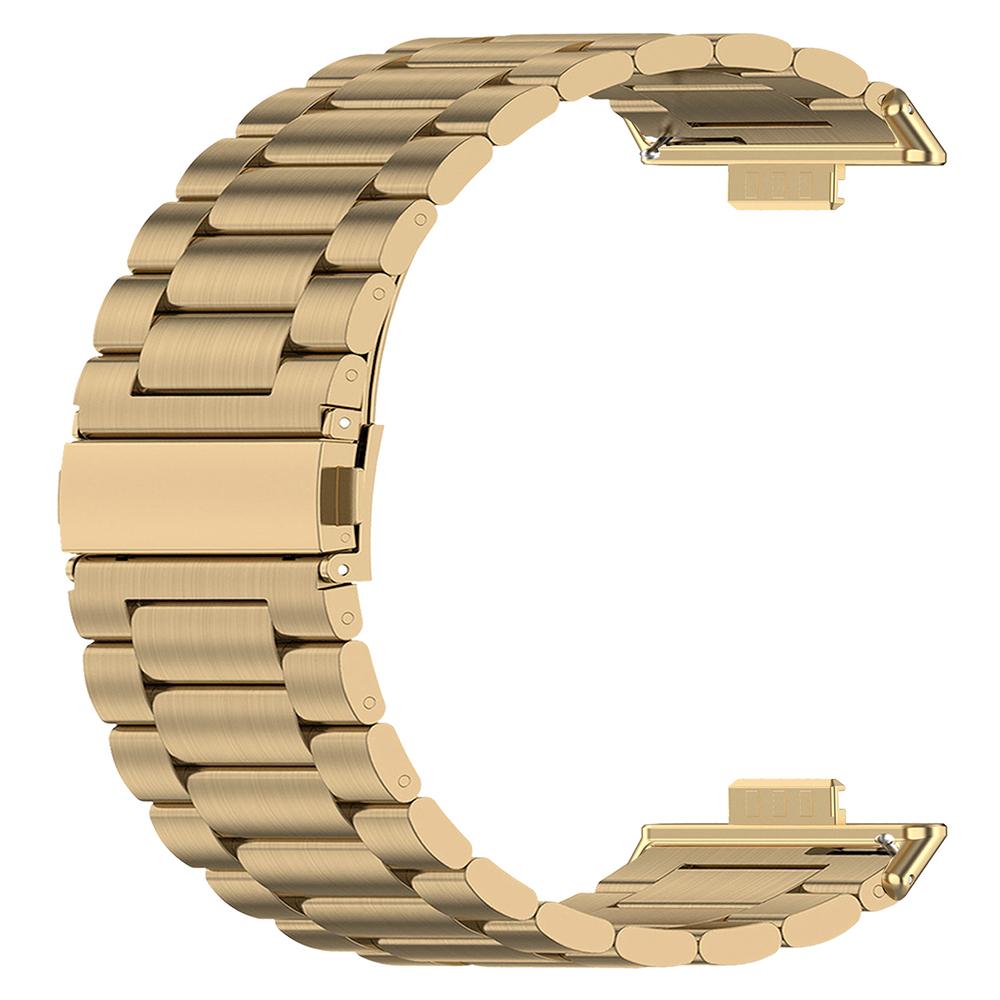 

For Huawei Watch Fit 3 Replacement Band 3-Bead Stainless Steel Watch Strap with Tool Rose Gold