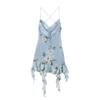TAOP&ZA Women's Asymmetric Silk Net Dress - Spring/Summer Fashion, Sexy Print