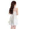 Sexy Pajamas Women Ice Ribbon Chest Pad Lace Print New Suspender Nightdress Can Be Worn Outside Silk Loungewear