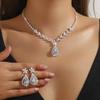 Middle Eastern Retro Zircon Necklace and Earring Set - European American Bride Jewelry Decor