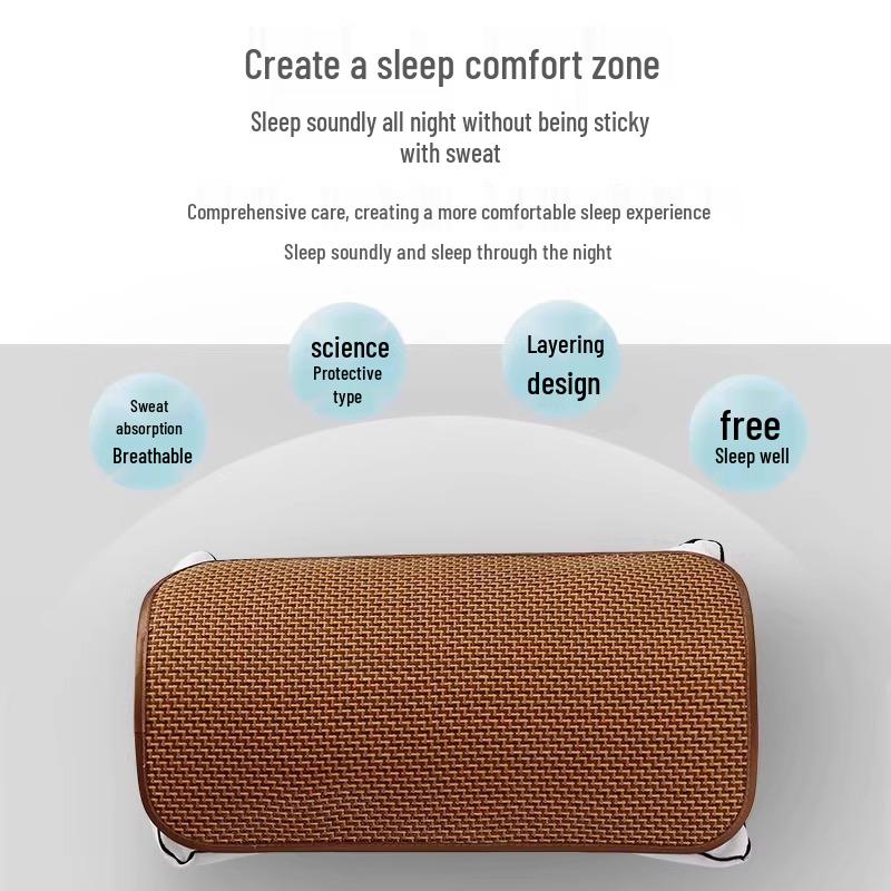 Summer Bamboo Rattan Ice Silk Large Pillowcase Set - Cool Mat for Adults