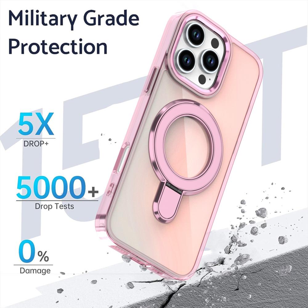 Laser Color Changer Fold Magnetic Stand Phone Case For iPhone 17 14 15 16  11 12 13 Pro Max Shockproof Protection Cover
