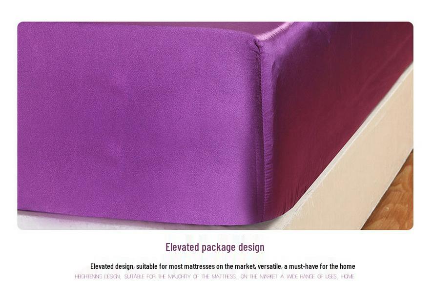 Ice Silk Satin Bed Sheets: Solid Color Three-Piece Set – Imitation Silk Mattress Protector.