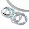 4pcs Bamboo Tube Acrylic Elastic Bracelets for Women Men Boho Resin Ceramic Circle Elbow Beaded Bangle Stack Jewelry Set Gift