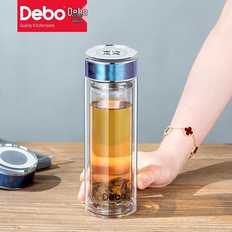 Debo Kingsley Smart Temperature Display Double-Wall Glass Bottle