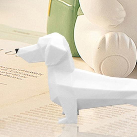 Carving Dachshund Figurine Geometric Dog Statue Animal Sculpture Home Office Desktop Bookshelf Decoration Ornament
