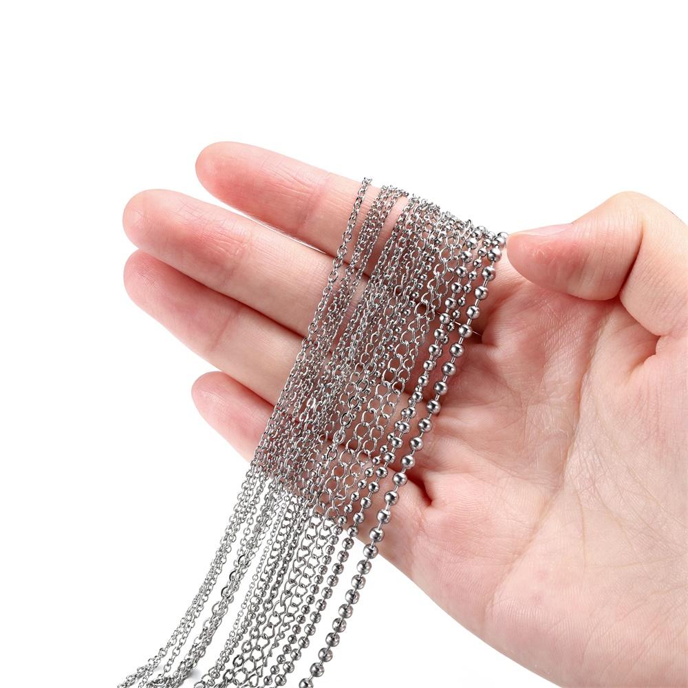 5m/lot 1.2mm-4.0mm Never Fade Stainless Steel Multi Styles Necklace Extender Chains For DIY Jewelry Making Findings Accessories