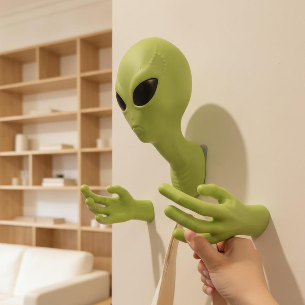 Alien Head Wall Decor Quirky Sculpture Unique for Hallway
